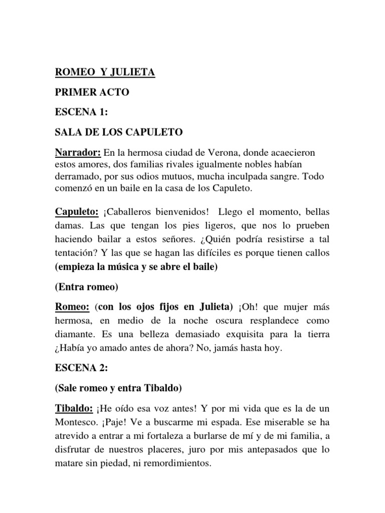 Romeo y Julieta (Libreto Reducido) PDF Romeo y Julieta