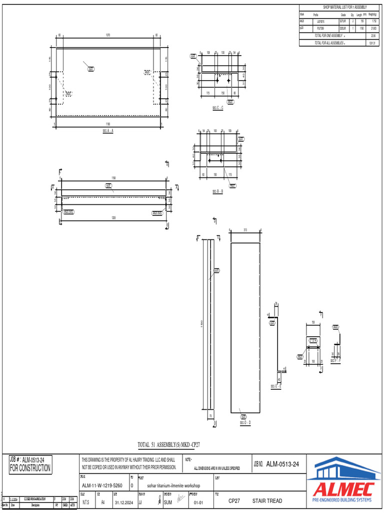 Steel Stair Step Sample Drawing | PDF
