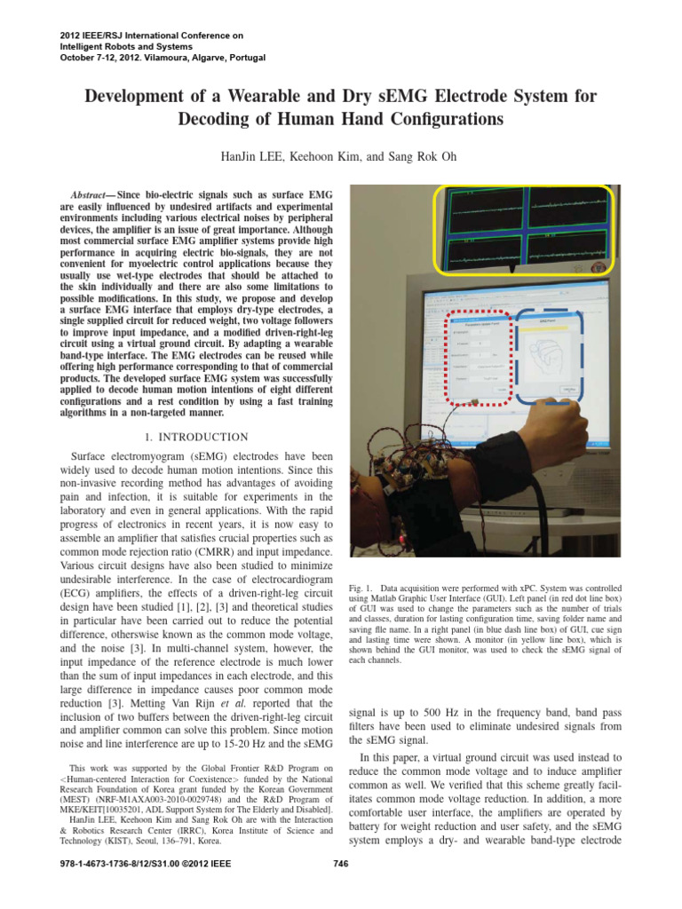 Wearable Dry sEMG Electrode System | PDF | Amplifier | Electromyography