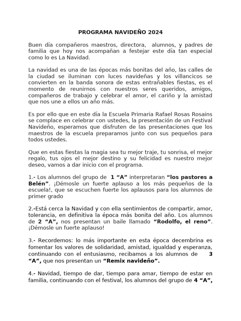 Programa Navideño 2024 | PDF | Navidad | Amor