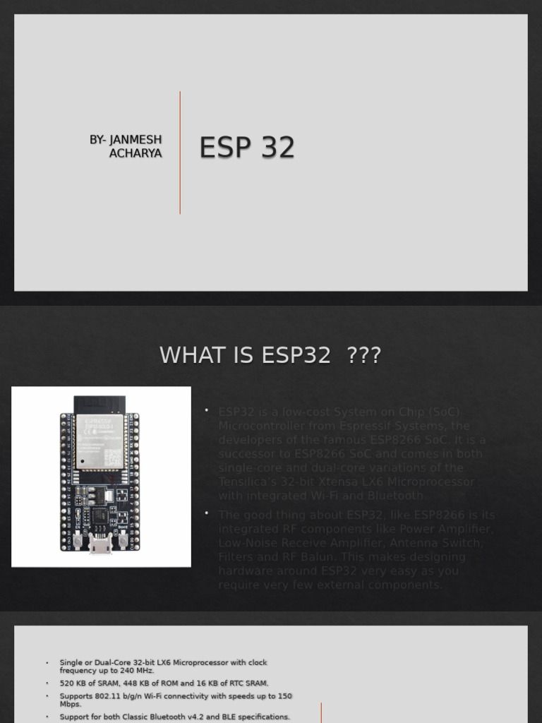 ESP32 | PDF | Microcontroller | System On A Chip