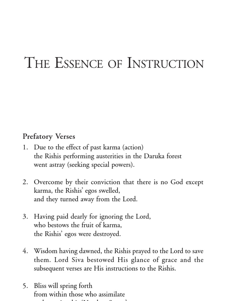 The Essence of Instruction - Upedesa Undiyar | PDF | Religion ...