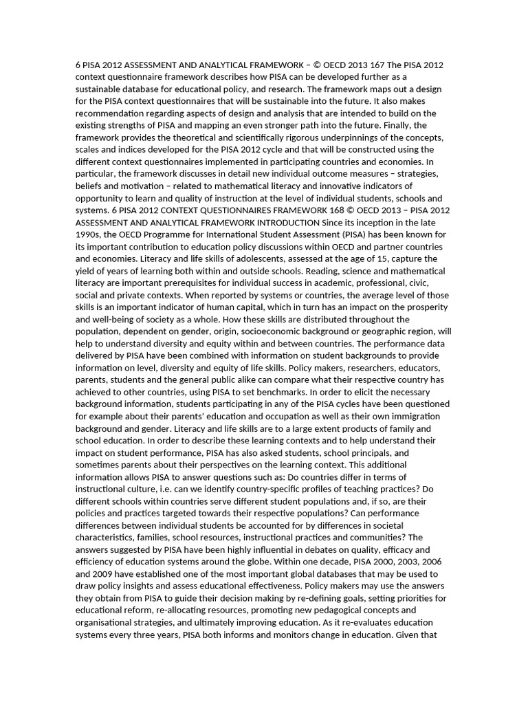 PISA 2018 ASSESSMENT AND ANALYTICAL FRAMEWORK PDF visual data 4