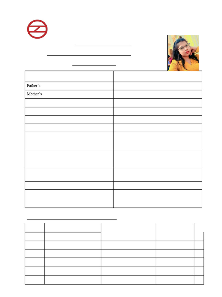 DMRC Interview Personal Bio-Data Form | PDF