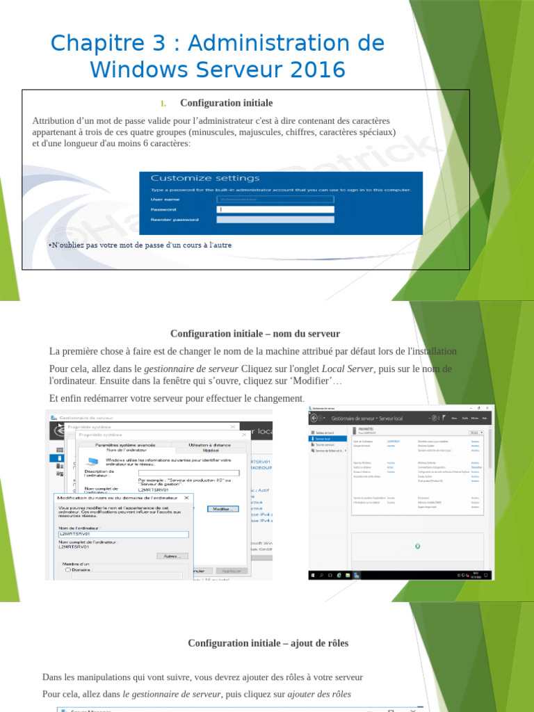 Administration et Réseaux sous Windows Server 2016 | PDF | Active ...