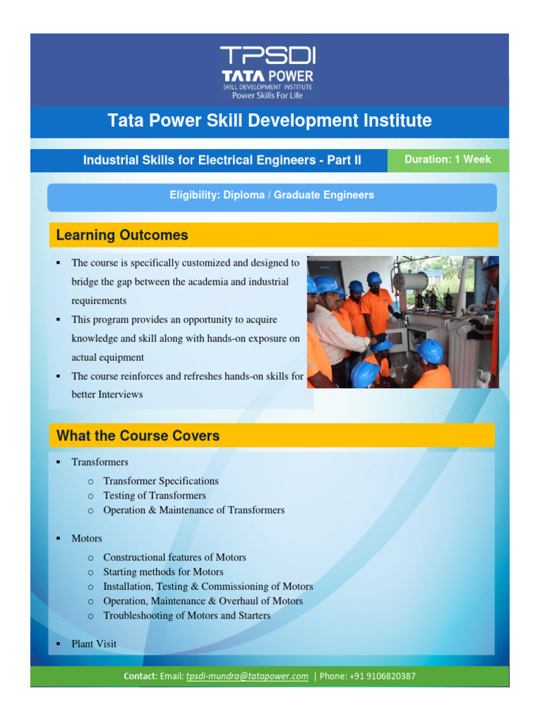 Industrial Skills for Electrical Engineers | PDF