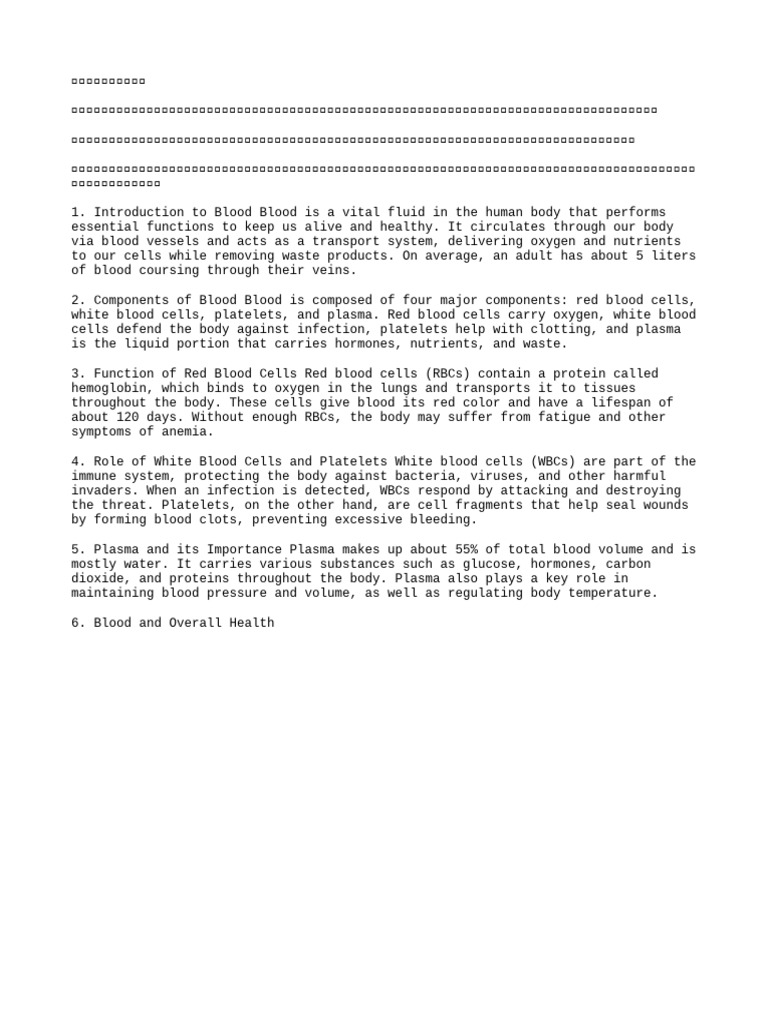 BLOOD | PDF