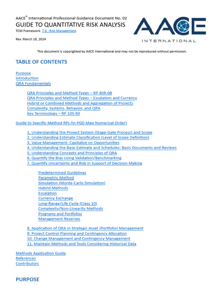 Guide to Quantitative Risk Analysis | PDF | Net Present Value | Risk