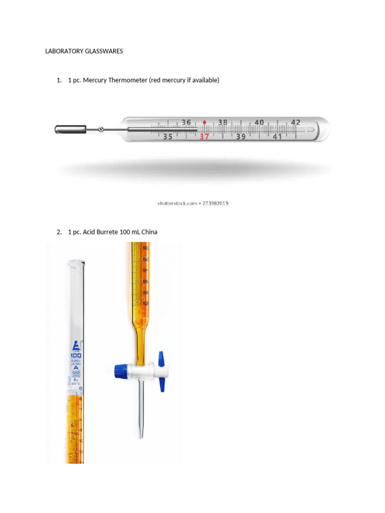 Essential Laboratory Glassware List | PDF