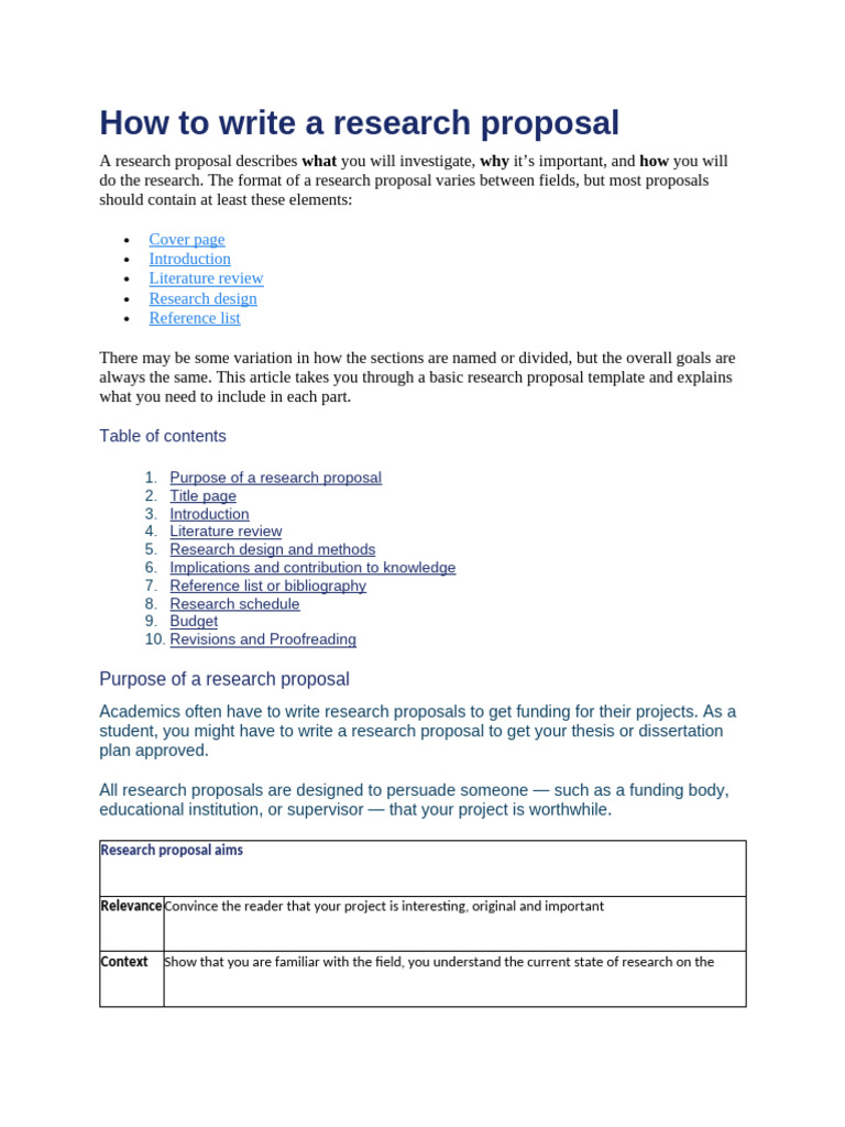 How To Write A Research Proposal | PDF | Methodology | Thesis