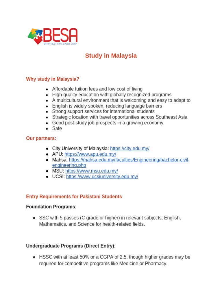 Study in Malaysia | PDF | Travel Visa | Cost Of Living