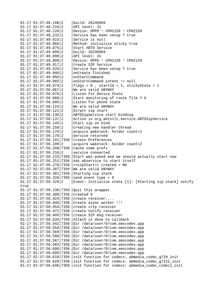 Logs 25-01-17 013748 | PDF | Session Initiation Protocol | Internet ...