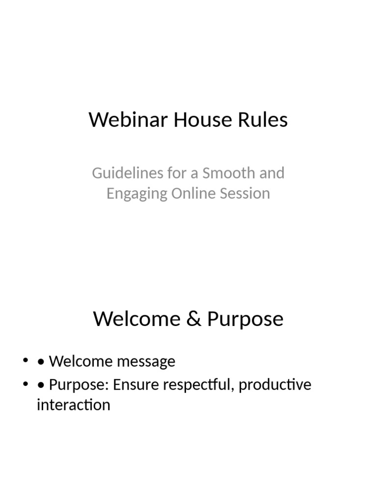 Webinar Etiquette and House Rules | PDF