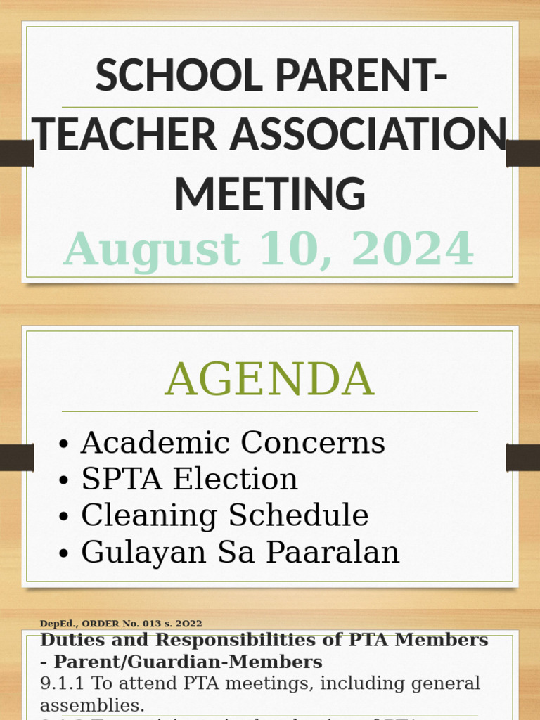 Pta Meeting | PDF