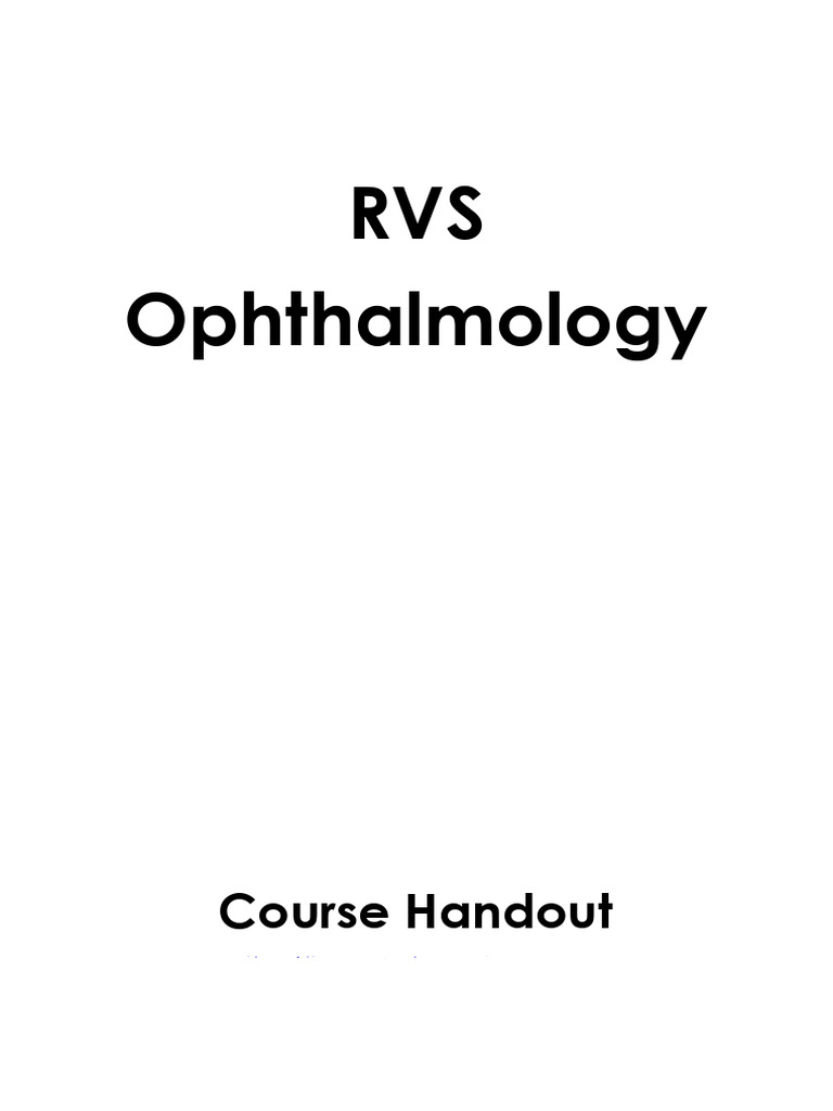RVS - I - Ophthalmology | PDF | Human Eye | Cornea