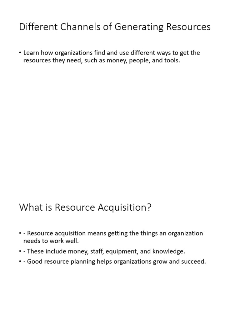 Resource Acquisition Strategies for Organizations | PDF | Recruitment ...