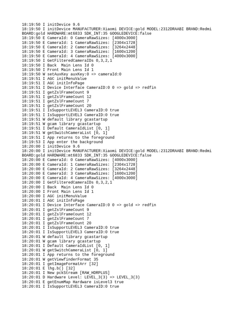 Camera Initialization Log for Redmi | PDF | Mobile Software | Consumer ...