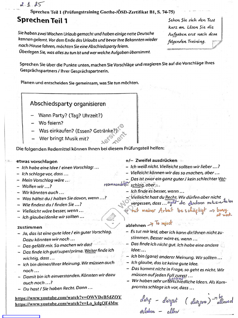 Sprechen B1 Pdf