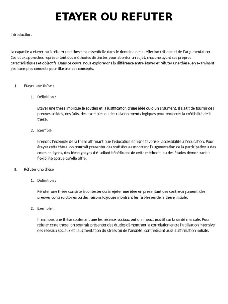 Étayer ou réfuter une thèse | PDF | Réfutabilité | Argumentation