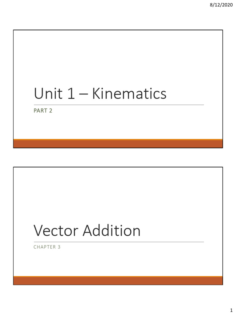 Vector Addition and Kinematics Concepts | PDF | Euclidean Vector ...