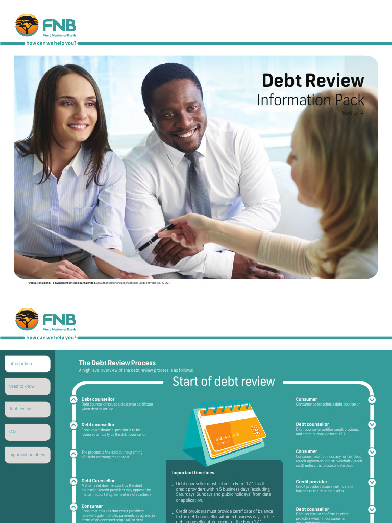 FNB Debt Review Process Overview | PDF | Credit Card | Overdraft