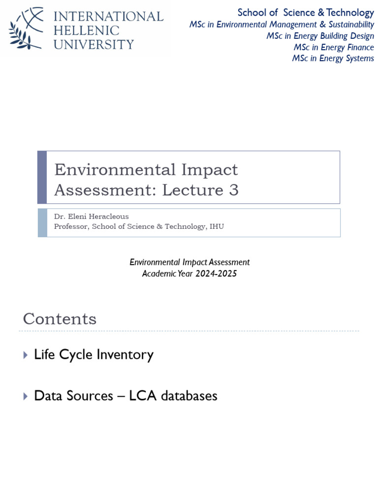 Environmental Impact Assessment Overview | PDF | Life Cycle Assessment ...
