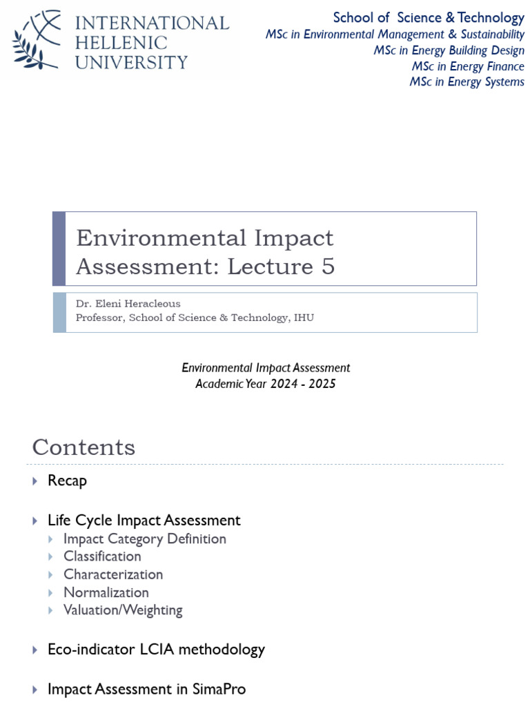 Life Cycle Impact Assessment Overview | PDF | Life Cycle Assessment ...