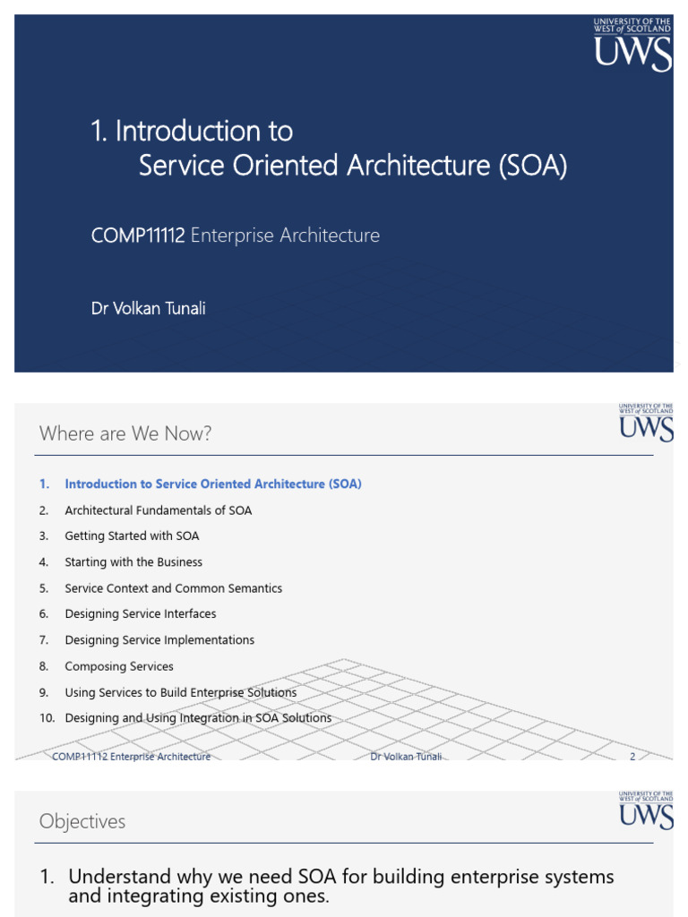 Comp11112 w1 Introduction To Soa | PDF | Service Oriented Architecture ...