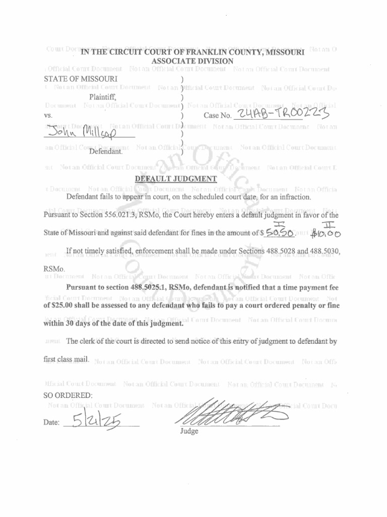Default Judgment Pdf
