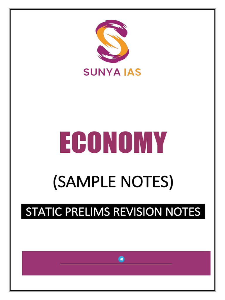 Prelims Static Notes (Economy) | PDF | Taxes | Indirect Tax