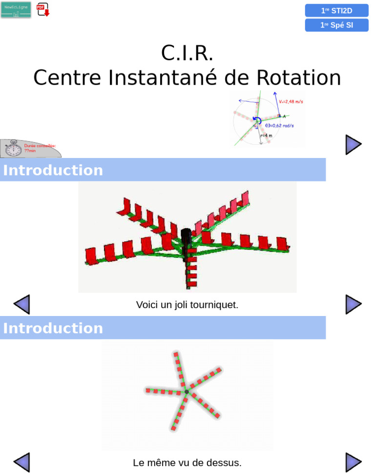 Centre Instantané de Rotation en Mécanique | PDF | Mouvement de ...