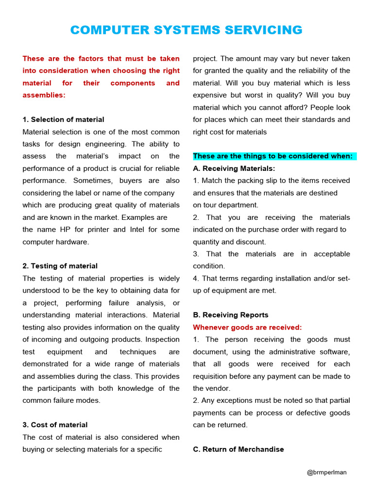 Computer Systems Servicing | PDF | Quality Assurance | Computer Hardware