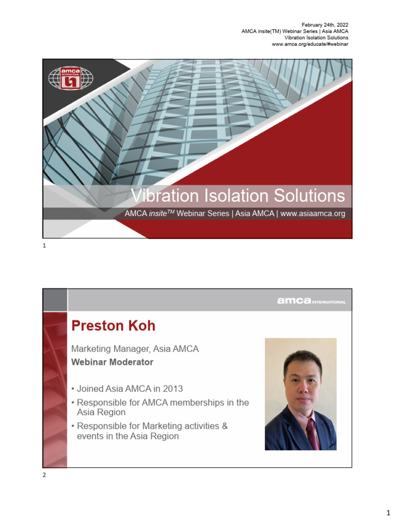 Vibration Isolation Webinar Insights | PDF | Oscillation | Resonance