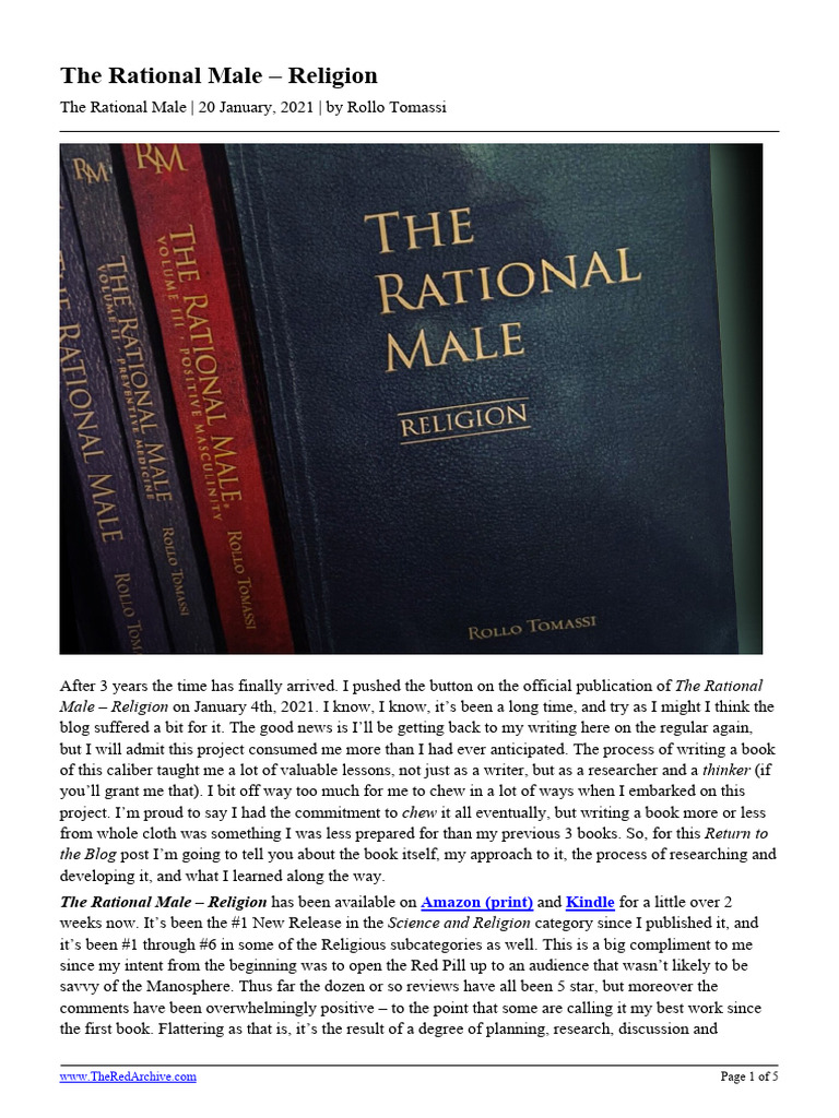 The Rational Male: Religion Insights | PDF | Rationality