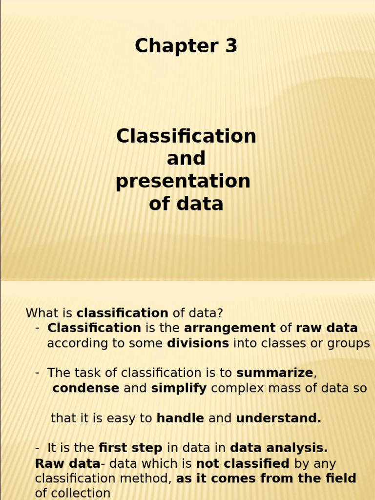 Chapter 3. Intr. To Statistics | PDF | Statistical Classification ...
