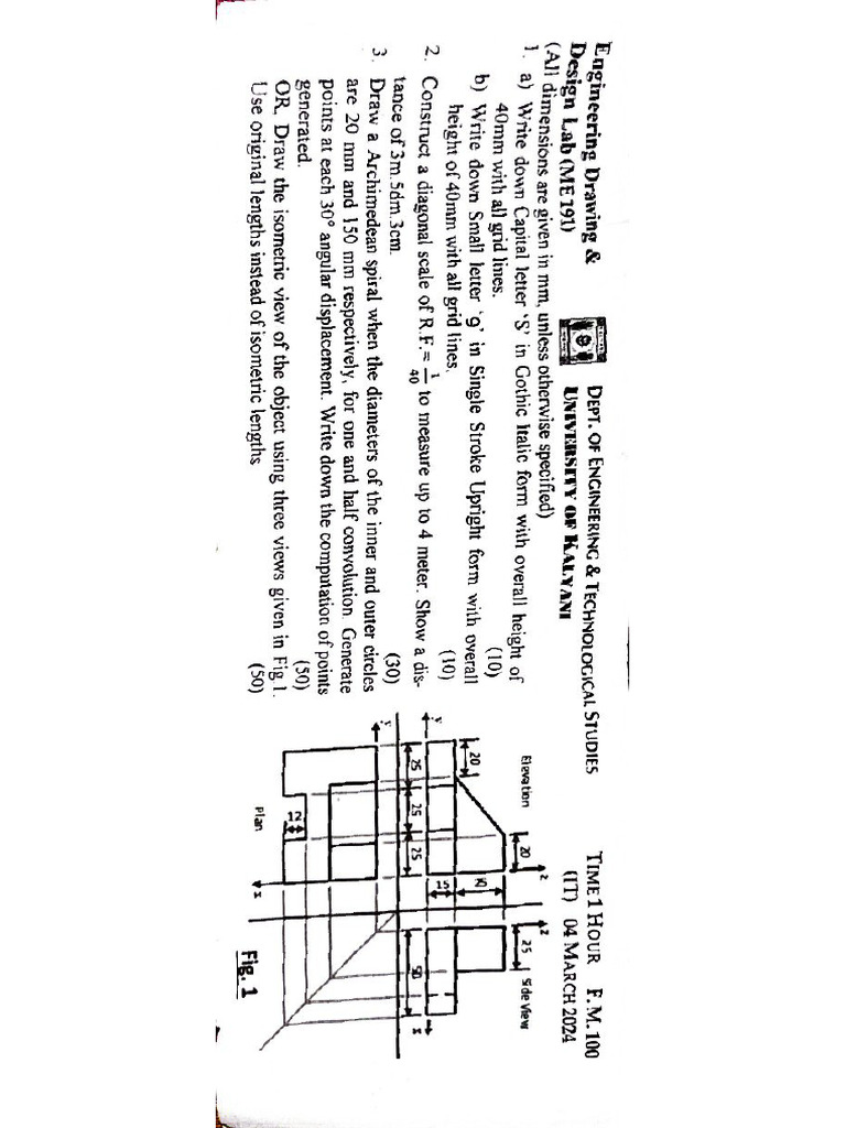Engeneering Drawing 2023-1sty | PDF