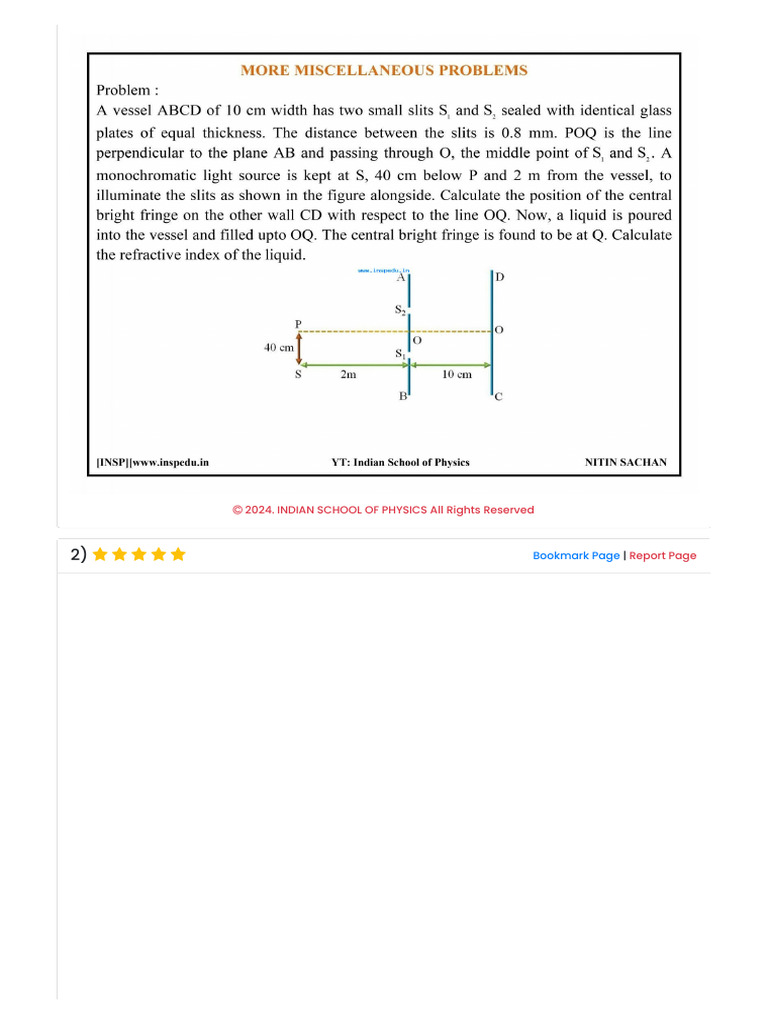 INSP Miscellaneous Problems | PDF | Reflection (Physics) | Oscillation