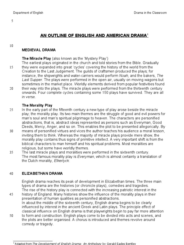 An Outline of English and American Drama | PDF | William Shakespeare ...