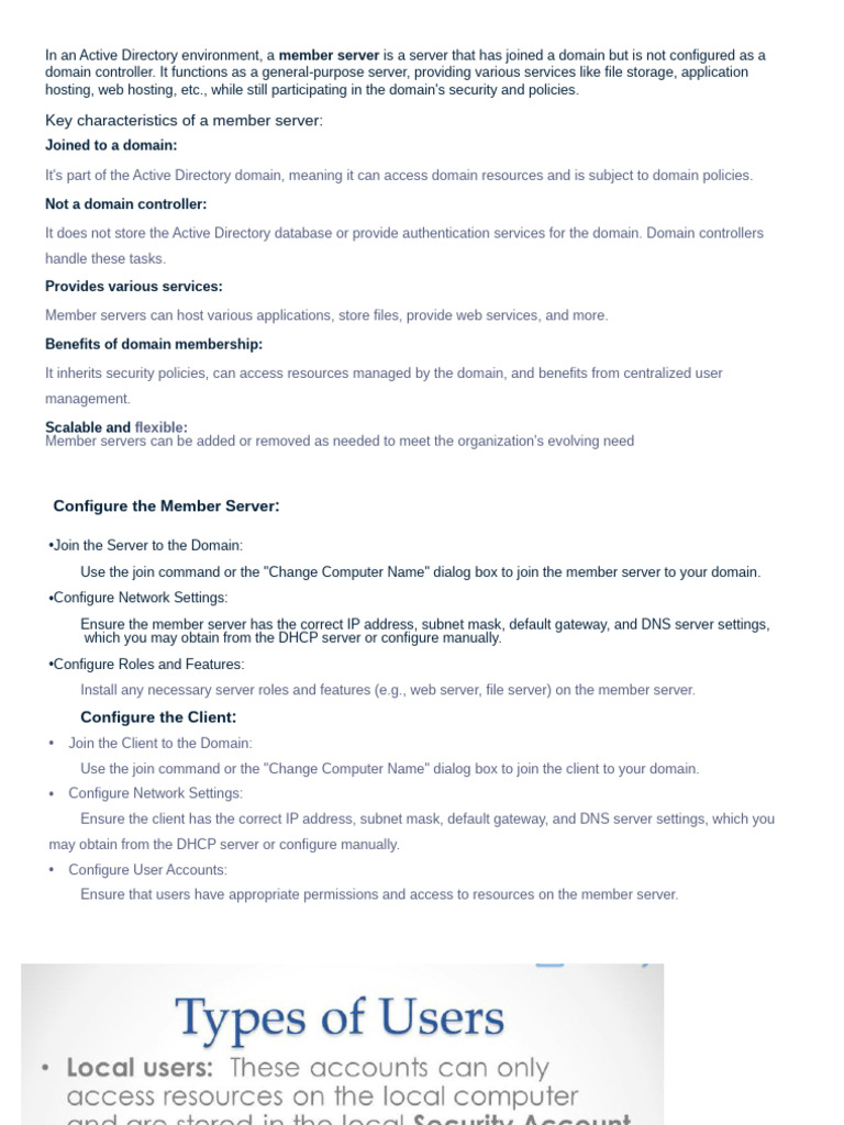 Understanding Active Directory Member Servers | PDF