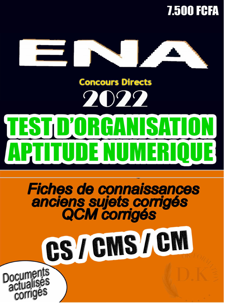 COURS LOGIQUE ENA (Test Organisat. & Test Numériq.) | PDF