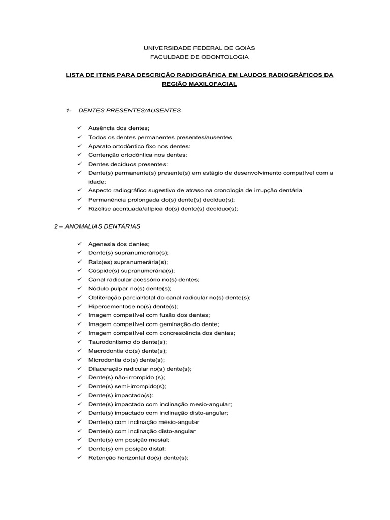 Laudo Radiográfico Maxilofacial | PDF | Dente humano | Neoplasmas