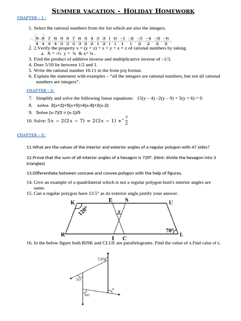 Rational Numbers and Linear Equations | PDF