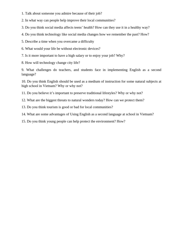 Discussion Topics on Society and Technology | PDF