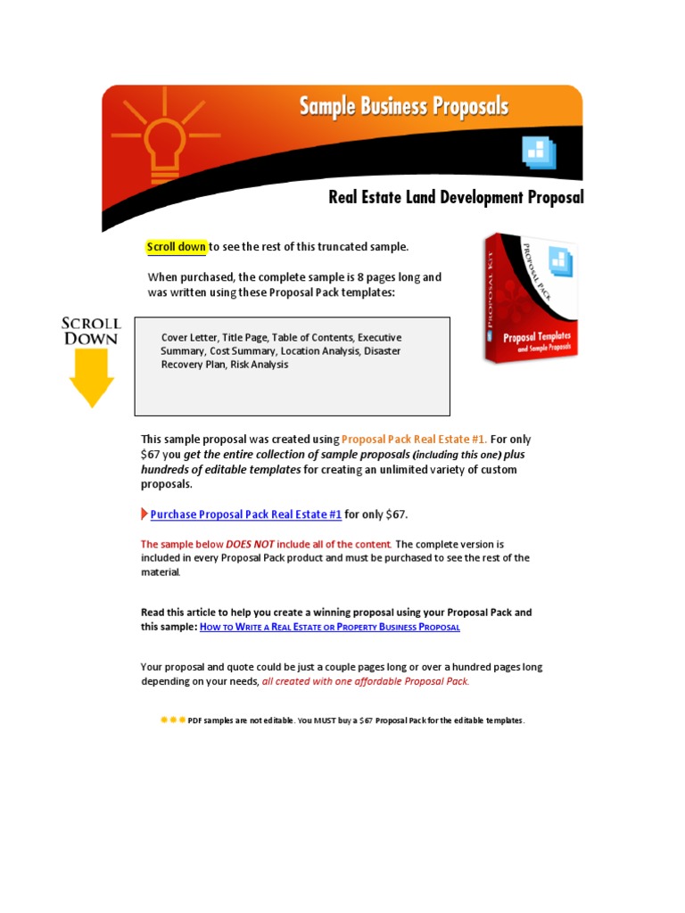 Real Estate Land Development Proposal  PDF  Economies  Business Within Real Estate Proposal Template