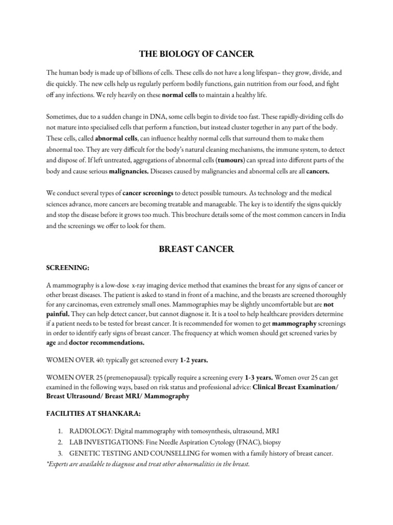 Cancer Biology and Screening Guide | PDF | Cervical Cancer | Cancer