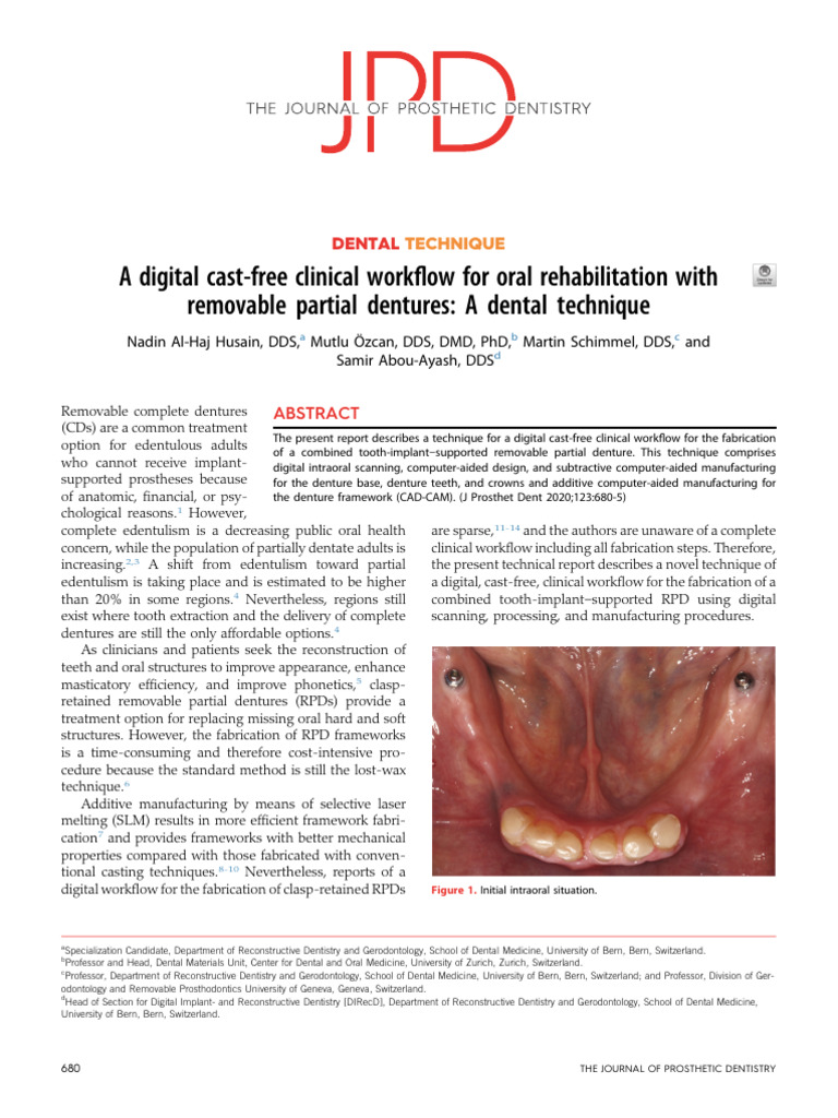 Digital Workflow for Partial Dentures | PDF | Dental Implant | Dentures