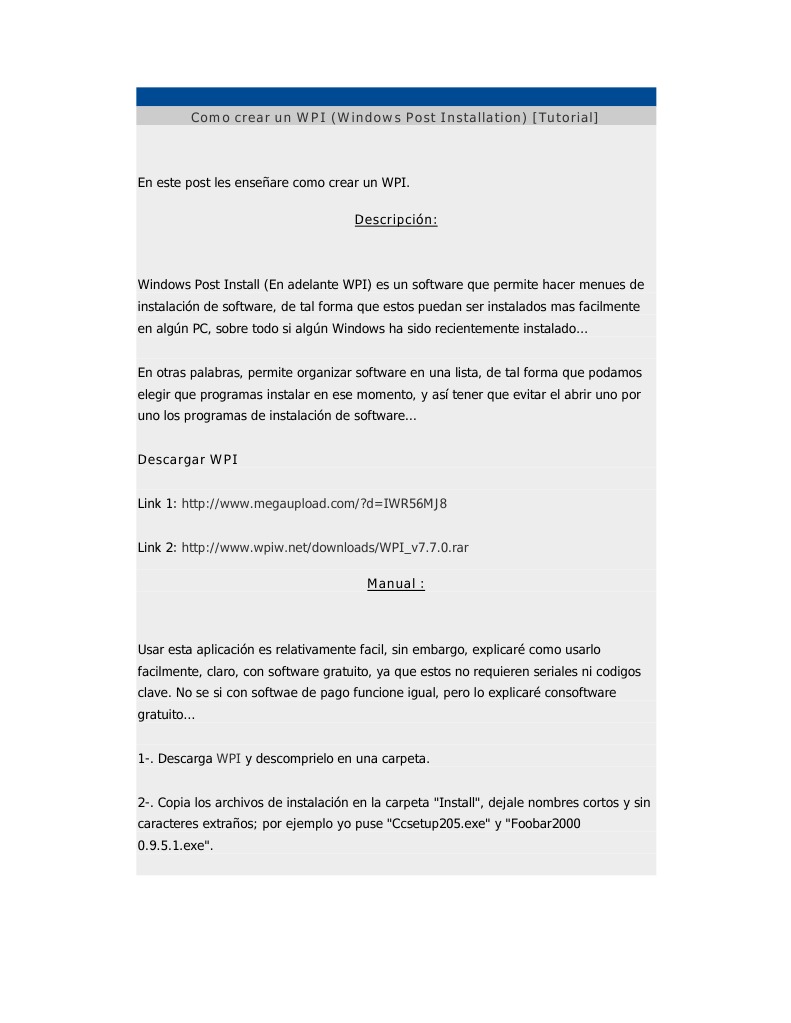 Instalación de WPI en Windows 10 | PDF