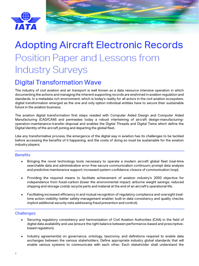 Aircraft Electronic Records Adoption Insights | PDF | Federal Aviation ...