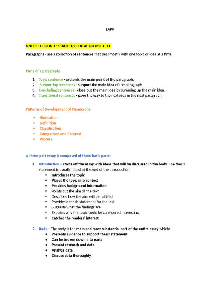 Structure of Academic Texts Explained | PDF | Science | Social Sciences
