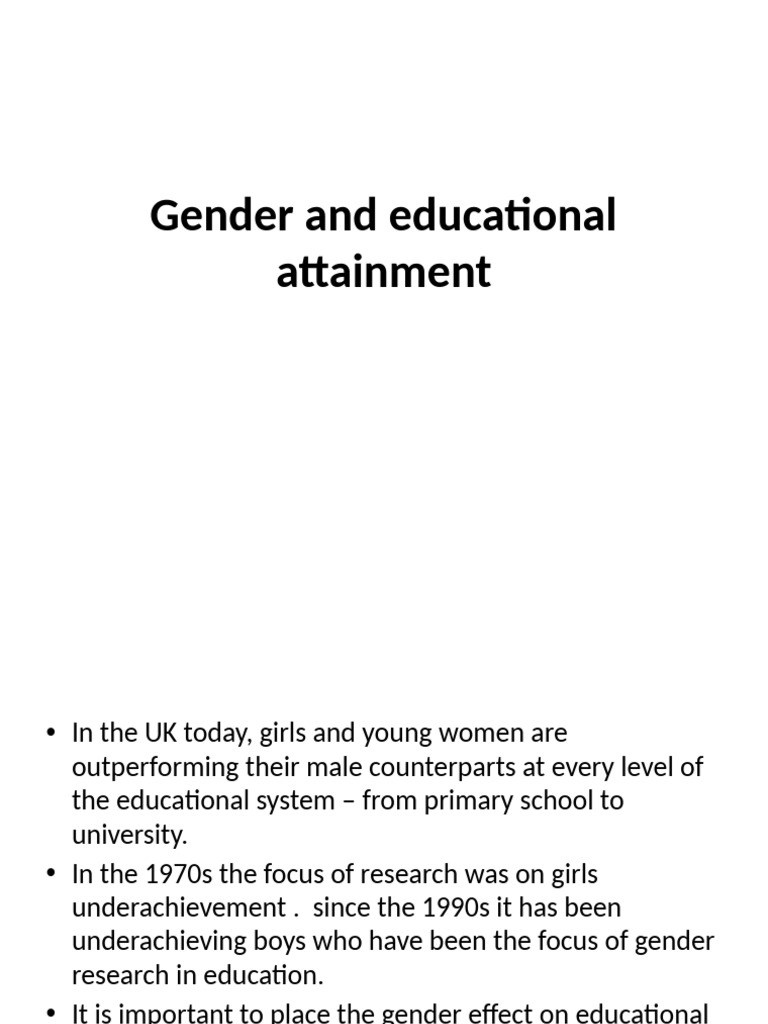 Gender Disparities in Education Achievement | PDF | Feminist Movement ...